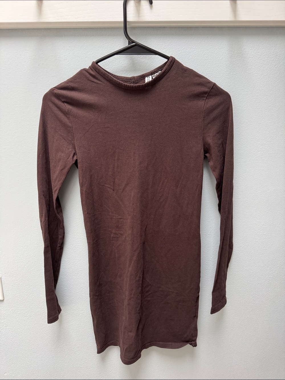 H&M Long Sleeve Cutout Mini Dress in Brown Size Small